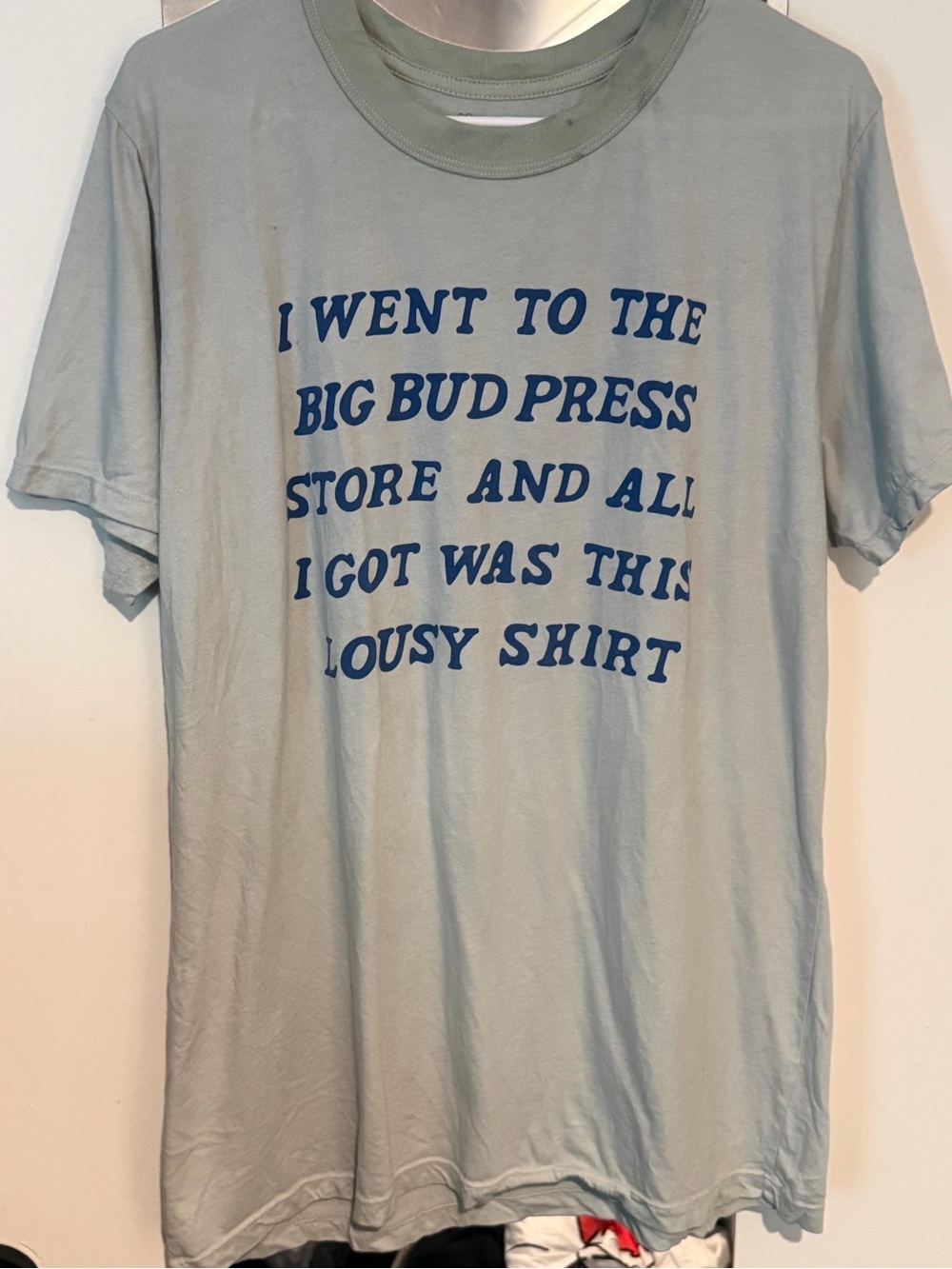 Ultra Rare In-Store event only Big Bud Press Light Blue Tee w/ Navy Text L